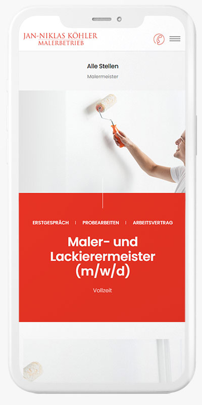 Website des Malerbetrieb Köhlers