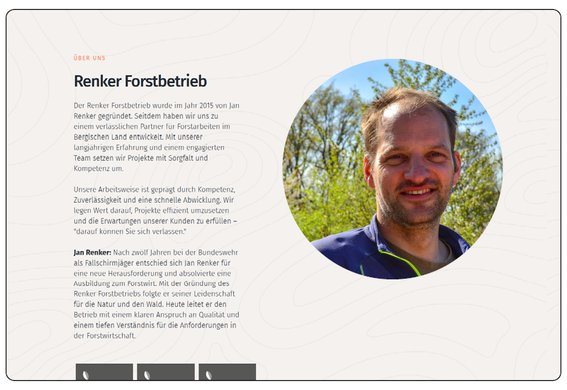 Website vom Renker Forstbetrieb