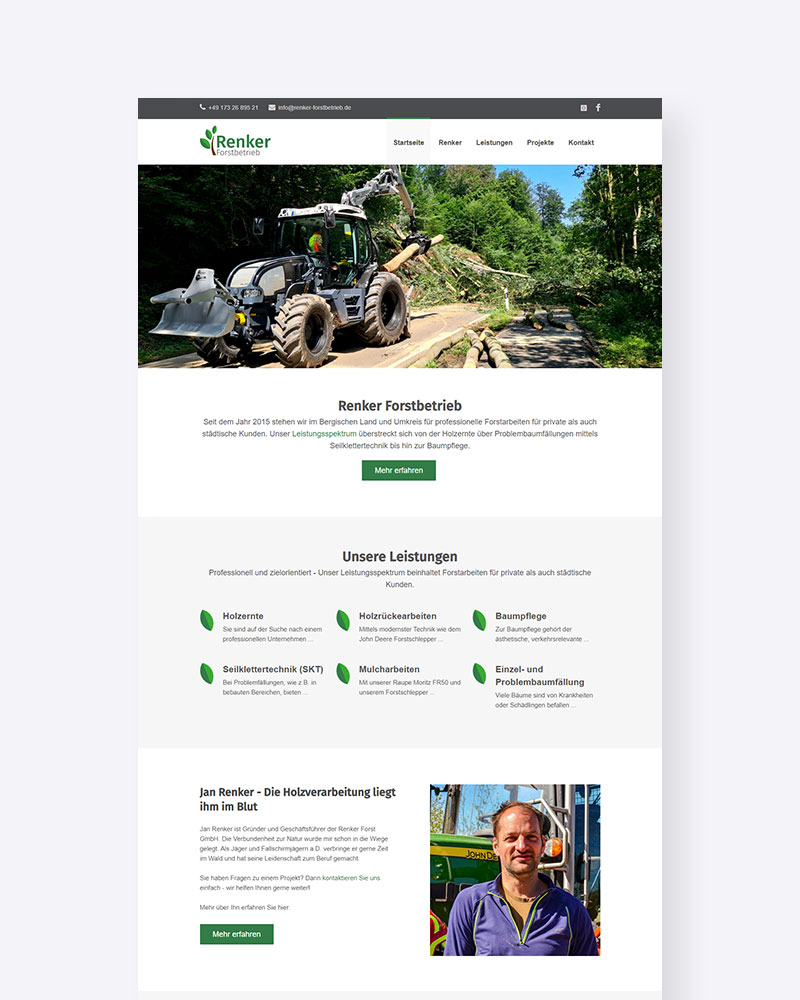 Renker Forstetrieb Website