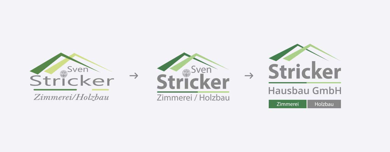 Stricker Hausbau Logo Transformation